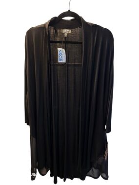 JSP Woman Black Open-Front Long Cardigan